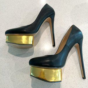 Custom Nancy Najay - Black Platform Stilettoes size 13M